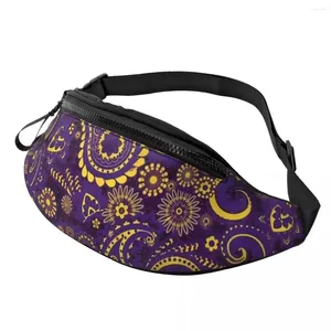 حقائب الخصر Golden Paisley Bag Purple Sperple Sparkle Teenagers Pack Plack Passion Polyester