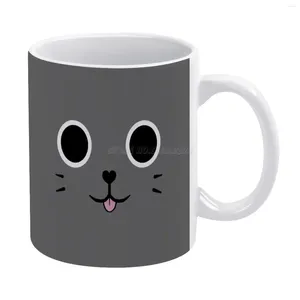 Canecas Catsack Face Caneca Branca 11oz Engraçado Cerâmica Café Chá Leite Copos Torre Unite Pixeltail Jogos