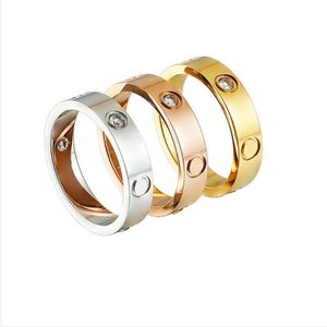 luxury designer ring gold plated women men Love Ring wedding Jewelry Titanium steel custom Simple couple engagement fashion silver diam Mmnr