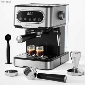 Kaffe makare espressomaskin 15 bar espresso kaffebryggare med mjölk frother ångstav med digital pekpanel | USA | Newl240105