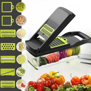 14 In 1 Multifunctional Vegetable Cutter Potato Slicer Carrot Grater Kitchen Accessories Gadgets Steel Blade Kitchen Tool 240104