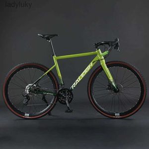Cyklar 700C Road Bike Aluminium Alloy Racing Bicycle 16/30 Speed ​​Road Bicycles For Student Adult Disc Brake Gravel Bikel240105