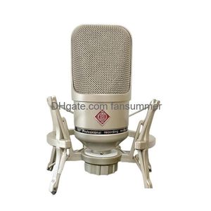 Mikrofoner 107 Microphone Condenser Professional Kit med Shock Mount Mic för spelinspelning Singing Podcast Living Drop Delivery DHJMJ