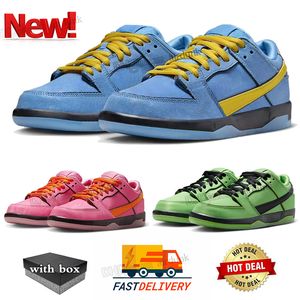 Powerpuff Girls Laufschuhe Bubbles Buttercup Blossom Athletic Outdoor für Männer Frauen Rosa Blau Grün Die Trainer Sneakers mit Box