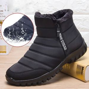 Inverno Men Tornozelo Botas de Neve Sapatos Não Impermeáveis para Casual Manter Plush Plush Plus Tamanho Caso Calçados Chaussure Homme66 240105