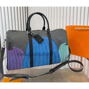 Keepall Pumpkins Duffle Bag x YK Travel سعة كبيرة حمل نسائية الرجال الفاخرة المصممة كروس جسم حقيبة اليد القابض أكياس الكتف