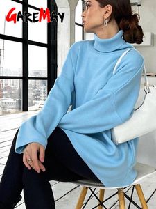 冬の女性特大のセータータートルネック黒い長袖ホワイトプルオーバーヴィンテージソフトウォームニットセーター女性用240105