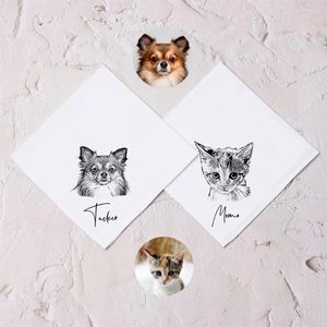 Lenço de retrato de cachorro para lembrança de festa - presente memorial para animais de estimação personalizado com nome personalizado para a mãe