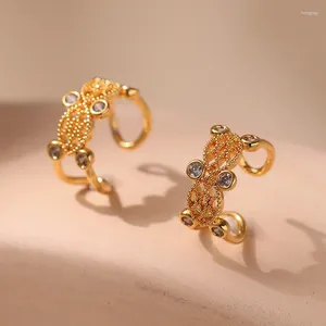 Hoop Earrings Copper Plated 18K Gold Europe And The United States Style Inlaid Zirconia Exquisite Small Mini Jewelry