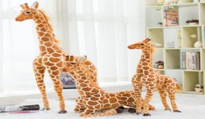 60120cm tamanho gigante simulação girafa brinquedos de pelúcia bonito animal de pelúcia macio vida real girafa boneca presente de aniversário para crianças brinquedo y20062204402