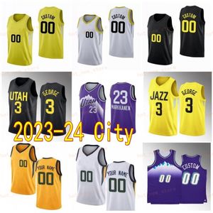 Erkekler City Basketball Lauri Markkanen Jersey 23 Talen Horton-Tucker 5 John Collins 20 Collin Sexton 2 Walker Kessler 24 Clarkson 00 Kazanılan Klasik Gömlek