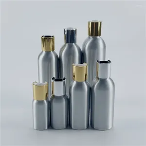 Lagringsflaskor 30 ml-250 ml x 25 aluminiumflaska med skivans topp mössa tom resestorlek kosmetisk lotion återfyllbar behållare