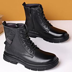 Botas de tornozelo homem amarrar oxfords chelsea bota de bota artesanal de outono sapatos de inverno no tornozelo casual botas zapatos de hombre 240104