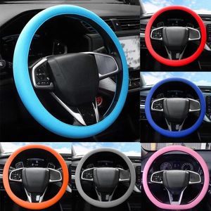 Capas de volante universal carro silicone capa elástica antiderrapante para 36-40cm multi cor acessórios de decoração
