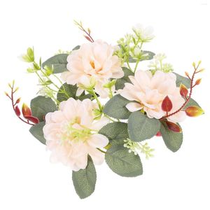 Decorative Flowers Artificial Flower Candlestick Wreath Floral Holder Tabletop Decor