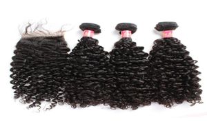 Bella Hair Bundles with Closure Brazilian Virgin Curly Weaves Natural Color Extensions Julienchina4752609