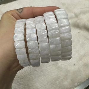 Genuine Natural Moonstone 7 12mm Stone Bracelet Gemstone Bangle For Jewelry Making Wholesale Of Gifts women 240104