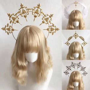 Party Supplies Wheat Ear Cross Feather Church Pope Halo pannband Gyllene hår Tillbehör Catwalk Po Props Crown Headpiece för Lolita