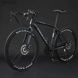 Bikes 27 Speeds Bend Road Bike 700C Variable Speed Shock Absorbing Adult Bicycle Double Disc Brake Mountain Bike Racing Special BikeL240105