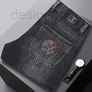 Herr Jeans Designer Luxury Jeans Men Hong Kong High-End Trendy Brand tryckt Jean Autumn New Trend Man Slim Fit Small Leg Pants Mens Long 3AJ5