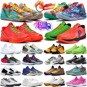 Kobes Ayakkabı Kobe Protro 6 Ters Grinch Erkek Basketbol Ayakkabıları 5 Mamba Focus Spor Sakinleri Mambacita Alternatif Bruce Lee Del Sol Çeşmiş Pembe Siyah Mor Laker Mens Trainers