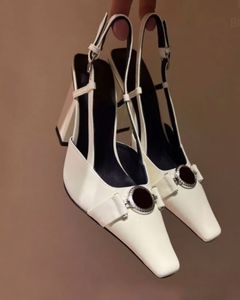 Patent leather slingback pumps buckle Chunky block heel Dress shoes womens Luxury designer High heels Dinner