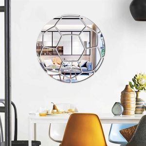 Football Wall Stickers Decorative Mirror Sticker DIY Soccer Home Decor GYM Sports Ball Games Self Adhesive Acrylic Mural Panel 210271a