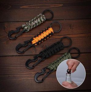 Keychains Outdoor Umbrella Rope Corkscrew Car Keychain Climb Tactical Survival Tool Carabiner Hook Cord Backpack Buckle178Z7789460