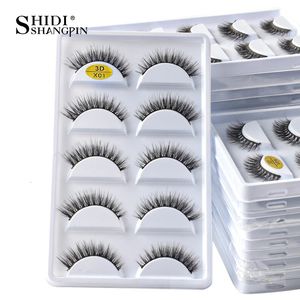 Mink Eyelashes Partihandel 10/50/100 lådor Fluffiga 3D Mink Lashes Makeup Naturlig långvolym Falsk ögonfransar Bulk Faux Cils Custom 240104