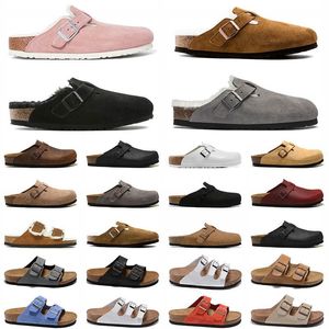 2024 Birkinstocks tofflor designer buke skor Tyskland boken höst och vinter män kvinnor kork platt toffel mocka snake mens loafer tofflare mocka läder spänne