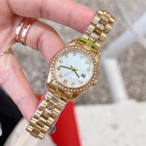 Klockor för kvinnor Designer Watch Womenwatch Automatic MM Gold Lady Diamond Rostfritt stål Luxury Watchs Classic Movement Rlx Watch S