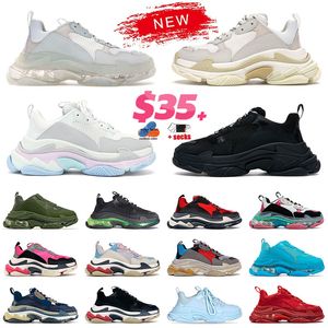 2024 Top Fashion Luxury Triple S Designer Shoes Mens Shoes Clear Sole Plate-Forme Triple White Black Crystal White Green Pink Cherry Des Chaussures Sneakers Womens