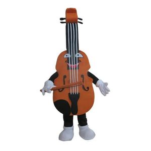 의상 커스텀 악기 바이올린 마스코트 의상의 의상 팬이있는 성인 크기 의상 광고 카니발 음악 축제를위한 팬 안쪽 헤드