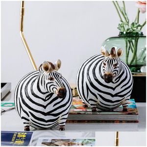 Dekorativa föremål figurer nordiska kreativa zebra små ornament hem vardagsrum bokhylla harts dekoration kontor hantverk gåva 23 dhdjf