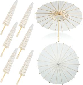 20/30/40/60/84cm White Paper Umbrella DIY Handmade Material Blank Oil Paper Umbrella Chinese Craft Umbrella