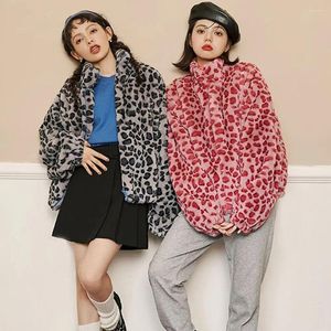 Damenjacken Frauen Mantel Fleece Leopard Print Koreanische Büro Dame Mode Herbst Frühling Voller Rollkragen Für Alle-spiel