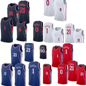 Custom Basketball kids Youth Tyrese Maxey Navy Blue Joel Embiid Men Jersey Allen Iverson SIXeR Matisse Thybulle City White Edition Re