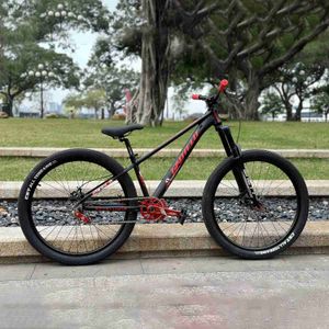 Cyklar 26 tums mountainbike MTB aluminiumlegering Frame Luftdämpande framgaffel enstaka hastighet barn cykel hög kvalitetl240105