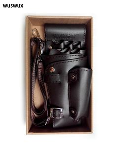 Pu Leather Rivet Hair Scissor Bag Clips Bag Hairdressing Barber Scissor Holster Pouch Holder Case With Waist Shoulder Belt Brown T6243760