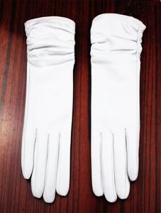 LuxuryLeather gloves sheepskin gloves white female models elastic thin cashmere lining weatherization armband sets6866695