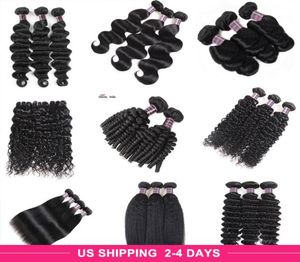 828quot Deep Loose Brazilian Body Wave Hair Extensions obearbetade peruanska mänskliga hårbuntar Deep Wave Water Curly Hair Weave3724468