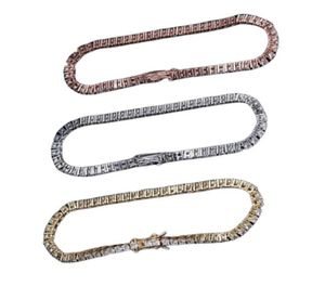 Projektant tenisowy Bransoletka Diamentowa luksusowa biżuteria Prezent 3 4 5 6 mm 7 8 cali moda moissanite Białe złote bransoletki dla mężczyzn dla dorosłych Hip2209516