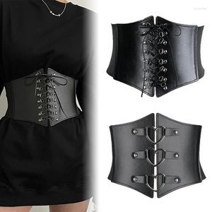 Cintos Plus Size Designer para Mulheres Cintura Ampla Estiramento Cummerbunds Feminino Preto Espartilho Punk Goth Coração Metal Elástico Vestido Cinto