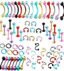 Twist Belly Button Rings Jewelry Ear Lage Helix Tragus Piercing Nos Ring Lip Eyebrow Piercings Industrial Barbell Body6997809