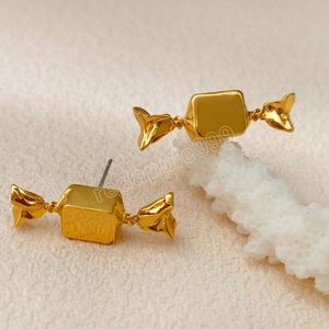 Joias da moda 925 agulha de prata temperamento bonito cor dourada brincos doces para meninas presentes femininos design doce