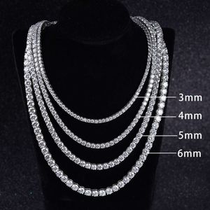 Starsgem Hips Hops Lśniące naszyjniki Choker Sterling Sier Punk Chunky Tennis Chain Naszyjnik Moissanite