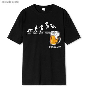 メンズTシャツ金曜日ビールプリントメンズブランドTシャツ面白いグラフィックヒップホップサマーメンTシャツストリートウェアコットンハラジュクTシャツ短袖T240105