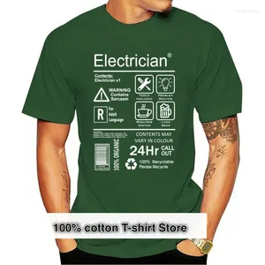 Erkek Tişörtleri Komik Elektrikçi Paket Bakım Talimatları Erkek T-Shirt Üst Elektrik Mühendisi 2024 Yaz Erkekler O boyun tee gömlek 3D Baskı