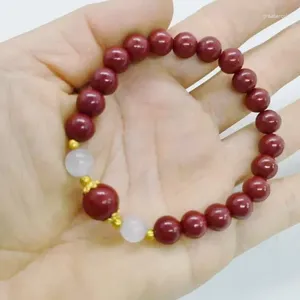 Strand cinnabar pulseira contas de buda natural de alto conteúdo ano de nascimento neutralizar o ornamento da força do mal