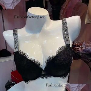 Women'S Panties High-Quality Womens Victorias Secret Alphabet Bra And Panty Set Sexy Lace Lingerie Thong Underwear Drop Delivery Appa Dhfct